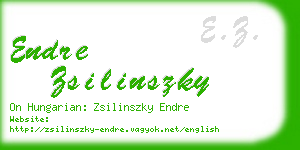 endre zsilinszky business card